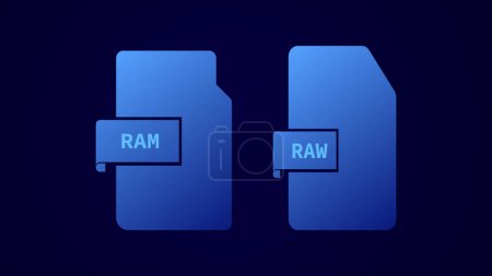 El diseño de hardware RAM símbolo abstracto diseño ilustración fondo.