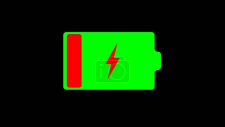 Photo for Low battery caution Smart phone charging icon on black color illustration background. - Royalty Free Image