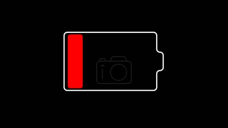 Photo for Low battery caution Smart phone charging icon on black color illustration background. - Royalty Free Image