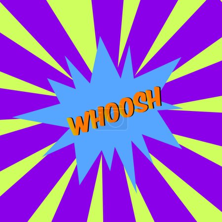 Photo for WHOOSH! comic bubble text Pop art style Radial lines background Explosion illustration - Royalty Free Image