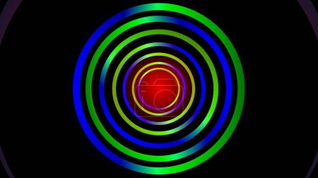 Abstract colorful glowing circle illustration. green blue yellow cyan white color circle.