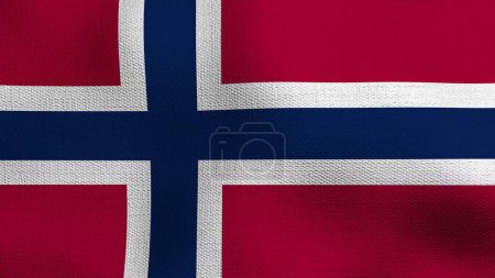 Die Flagge von bv bouvet island. Realistische Nationalflagge weht realistisch im Wind.