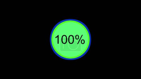 Loading Circle Ring. Loading Transfer Download Animation 0-100% in blue science effect.