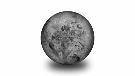 Fictional Haumea planet front view. Isolated on white background.