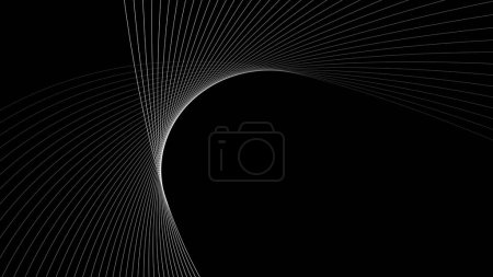Línea de cinta geométrica 3d colorida abstracta aislada sobre fondo negro.