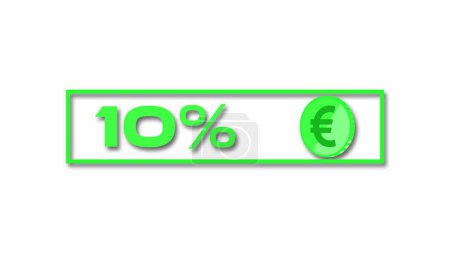 Euro coin icon against white background with percentage.