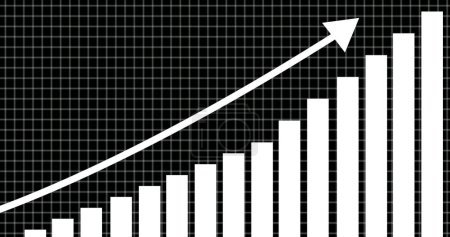 growing arrow graph with grid line background. showing 3d arrow growth. Business success bar chart. arrow growth business concept over 4k resolution.