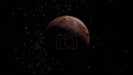 fictional makemake with stars. photo realistic 3d planet.