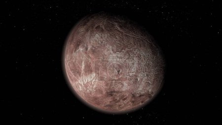 fictional makemake with stars. photo realistic 3d planet.