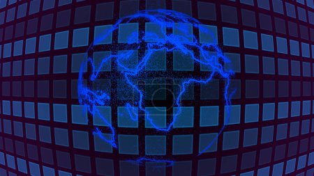 Techy earth map animation. Animated map background.