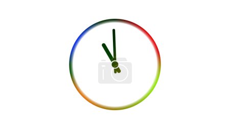Beautiful 2d flat clock isolate on white background. concept of time. time is 12:00 o clock.