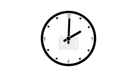 Beautiful 2d flat clock isolate on white background. concept of time. time is 12:00 o clock.