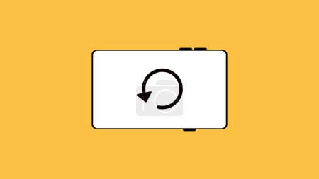 Foto de Actualizar icono sobre un fondo amarillo. - Imagen libre de derechos