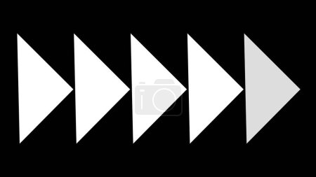 White arrow shapes on a black background.