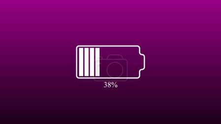 Battery charging icon on a colorful background.