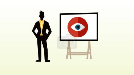 Businessman With EYES icon on a white background.