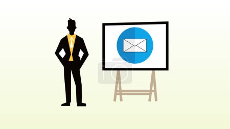 Businessman With message icon on a white background.