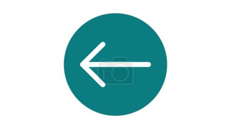 A white left arrow icon inside a teal circle on a white background.