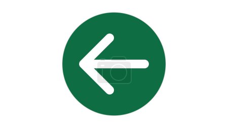 Ein grünes kreisförmiges Symbol mit einem weißen Pfeil nach links in der Mitte.