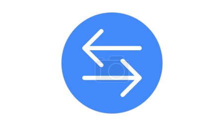 Un icono circular azul con dos flechas blancas apuntando en direcciones opuestas, una a la izquierda y otra a la derecha.
