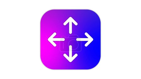 A gradient blue and purple square icon with rounded corners, featuring four white arrows pointing in different directions (up, down, left, right) in the center.