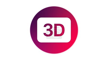 A 3D icon with a gradient background, featuring the text '3D' in bold letters inside a rectangular shape.