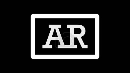 Ein Schwarz-Weiß-Bild mit den fetten Buchstaben "AR", umgeben von einem rechteckigen Rand.