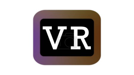 A rectangular icon with rounded corners featuring the letters 'VR' in white on a black background, surrounded by a gradient border.