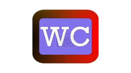 A stylized icon with the letters 'WC' in white on a purple rectangular background, surrounded by a rounded red and black gradient border.