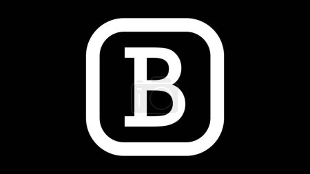 A white letter 'B' inside a rounded square on a black background.