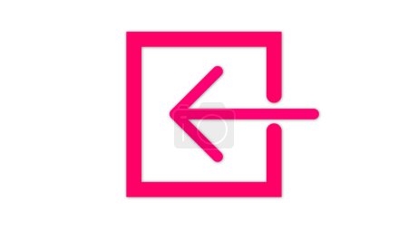 A pink arrow pointing left inside a square outline on a white background.