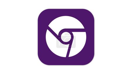 Un logo violet et blanc ressemblant à l'icône du navigateur Google Chrome avec un design circulaire et trois segments.