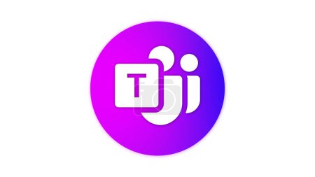 Un logotipo con una estilizada 'T' y 'J' sobre un fondo circular de degradado púrpura, que representa a Microsoft Teams.