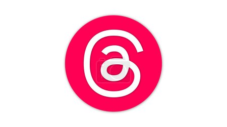 Una letra estilizada blanca 'a' dentro de un círculo rosa sobre un fondo blanco.