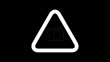 A white upward-pointing triangle inside a white square border on a black background.
