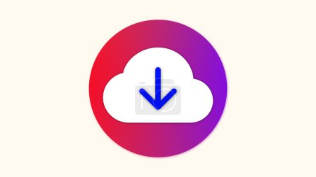 Cloud and a download arrow icon on a white background.