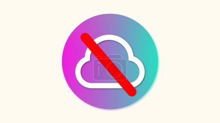 Téléchargez les photos : Pas de stockage Cloud ou pas d'icône de connexion Internet sur fond blanc. - en image libre de droit
