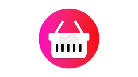 A white shopping basket icon on a red circular gradient background.