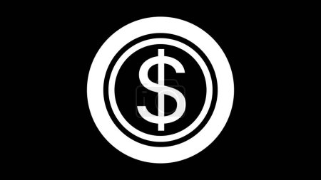 A white dollar sign inside a white circle on a black background.