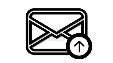 Un icono en blanco y negro de un sobre con una flecha hacia arriba, que simboliza el envío de un correo electrónico o mensaje.