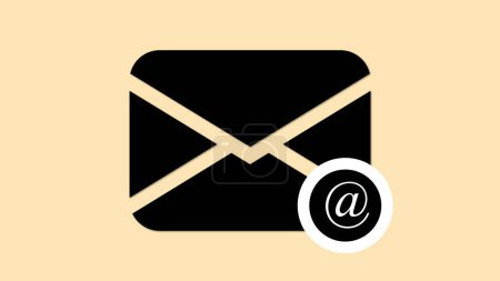 Icône e-mail avec enveloppe et symbole '@'