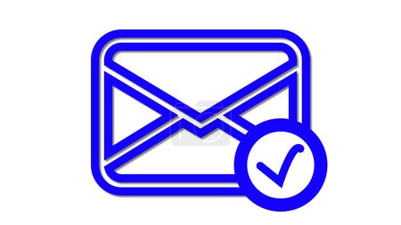Un icono de sobre azul con una marca de verificación, que simboliza la verificación de correo electrónico o la entrega exitosa de correo electrónico.