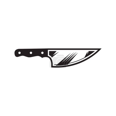 Illustration for Butcher Knife Logo icon design. Knife silhouette logo elegant on white background vector illustration - Royalty Free Image