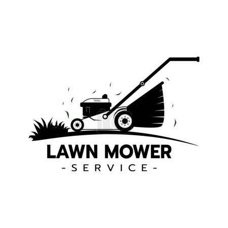 Téléchargez les photos : Lawn mower service logo icon isolated,Lawn mowing cutting grass,Gardener service logo icon isolated on white background vector illustration - en image libre de droit