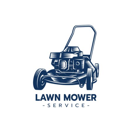 Ilustración de Lawn mower service logo icon isolated,Lawn mowing cutting grass,Gardener service logo icon isolated on white background vector illustration - Imagen libre de derechos