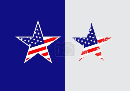 Ilustración de Estados Unidos de América icono bandera símbolo sign.Flag de EE.UU. icono en forma de estrella aislado en la ilustración vectorial - Imagen libre de derechos