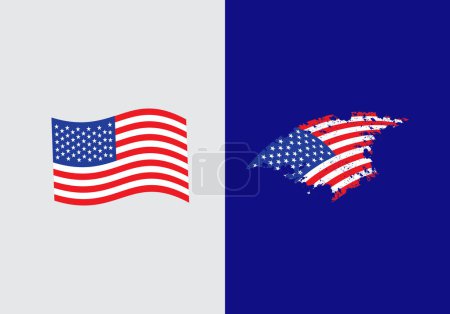 Téléchargez les illustrations : Drapeau des États-Unis icône drapeau symbole sign.Flag des États-Unis icône isolé vecteur illustration - en licence libre de droit