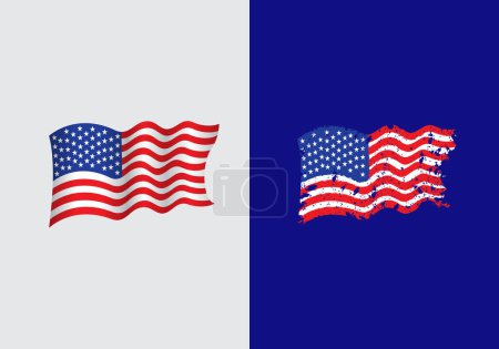 Illustration for United States of America icon flag symbol sign.Flag of USA icon isolated vector illustration - Royalty Free Image