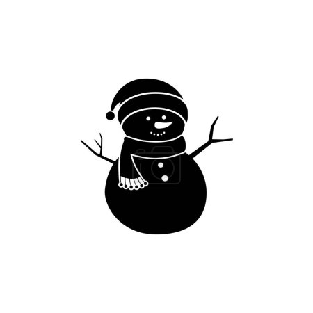 Illustration for Snowman icon design template vector silhouette isolated illustration - Royalty Free Image