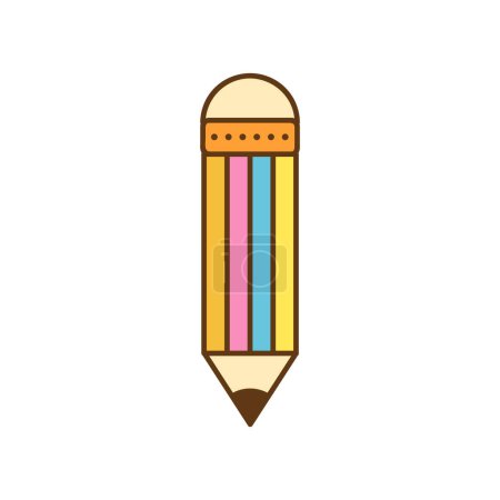Illustration for Pencil cartoon school instrument element student concept isolated vector illustration - Royalty Free Image
